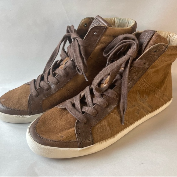 Frye Shoes - Frye Dylan Calf Hair High Top Sneakers Size 8.5